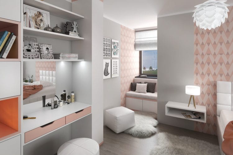 Design ložnice s potiskem