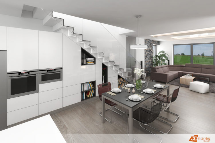 Bytový designer – kuchyň s obývacím pokojem Kroměříž