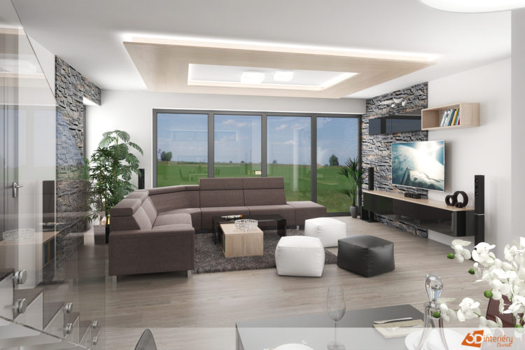 Bytový designer – kuchyň s obývacím pokojem Kroměříž