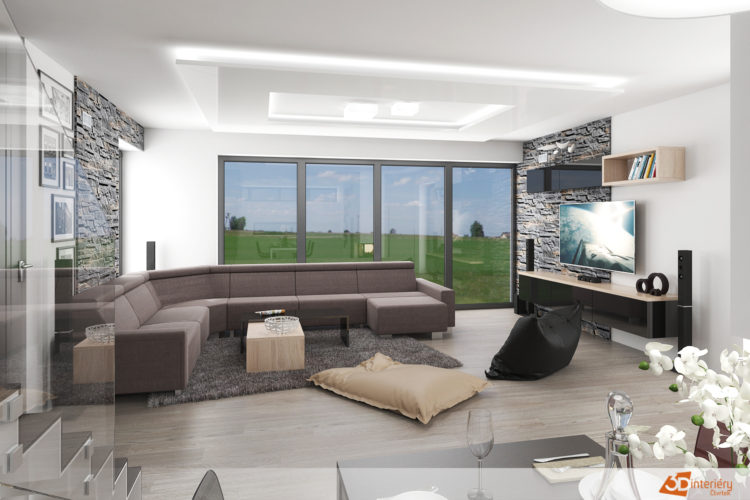 Bytový designer – kuchyň s obývacím pokojem Kroměříž
