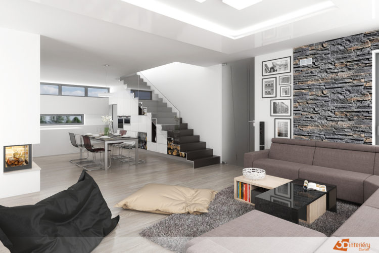 Bytový designer – kuchyň s obývacím pokojem Kroměříž