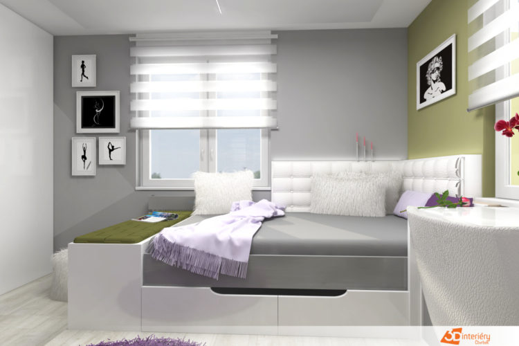 Design – pokoj pro studentku Jihlava