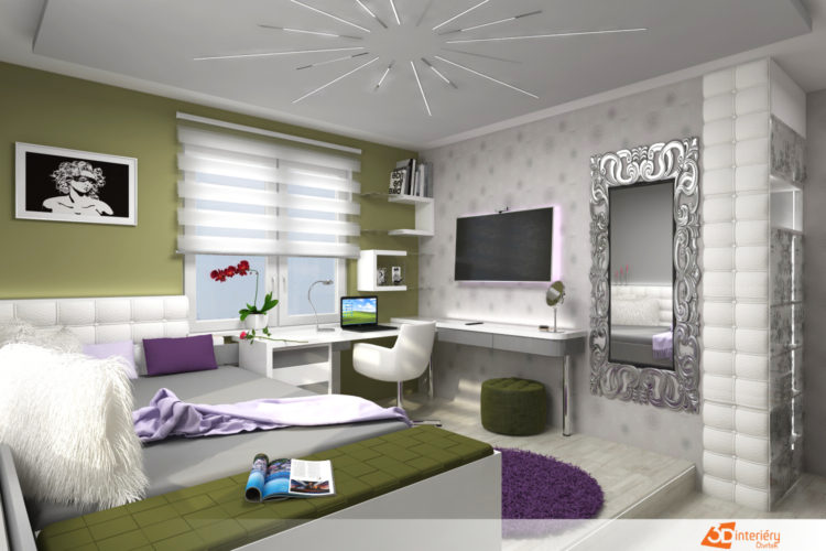 Design – pokoj pro studentku Jihlava
