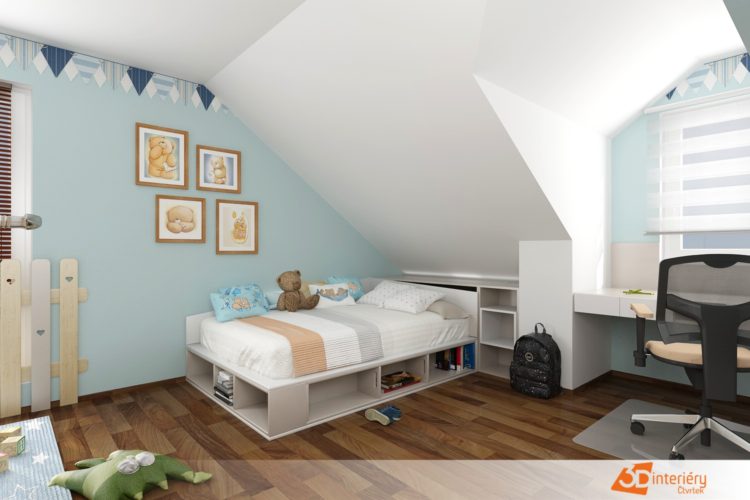 Interiér dětského pokoje – 3D návrh Praha