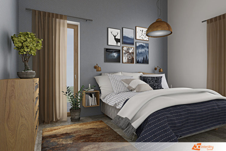 Designový interiér ložnice