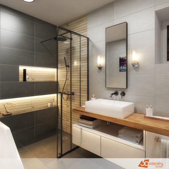 Koupelna s industrialními prvky – designer Slavkov u Brna