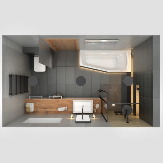 Koupelna s industrialními prvky – designer Slavkov u Brna