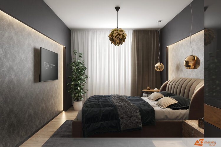 Designový interiér ložnice