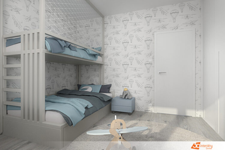 Návrh designu dětského pokoje pro dva kluky
