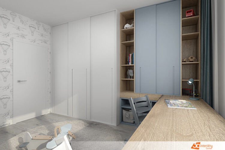 Návrh designu dětského pokoje pro dva kluky