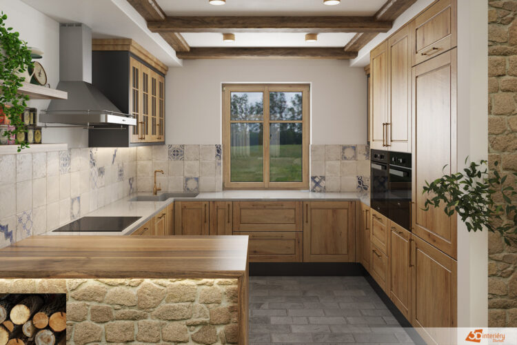 Dřevěné trámy a kámen – dům kousek od Brna