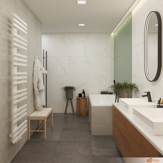 Fialové nebo zelené koupelnové doplňky