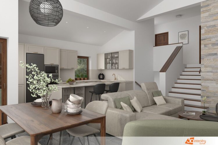 Moderní rodinný dům s otevřeným konceptem (open-plan)