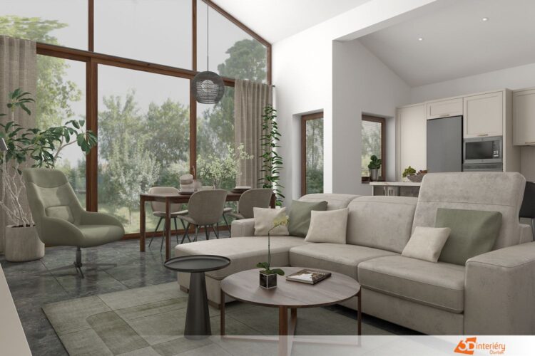 Moderní rodinný dům s otevřeným konceptem (open-plan)