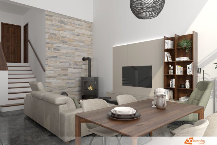 Moderní rodinný dům s otevřeným konceptem (open-plan)