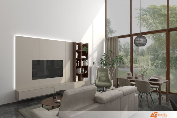 Moderní rodinný dům s otevřeným konceptem (open-plan)