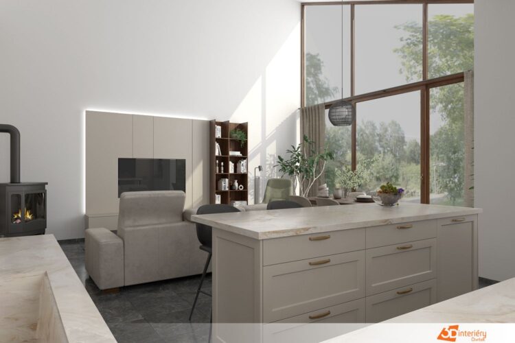 Moderní rodinný dům s otevřeným konceptem (open-plan)