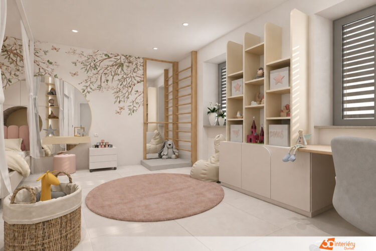 Design dětského interiéru v Třebíči s luxusní spací zónou